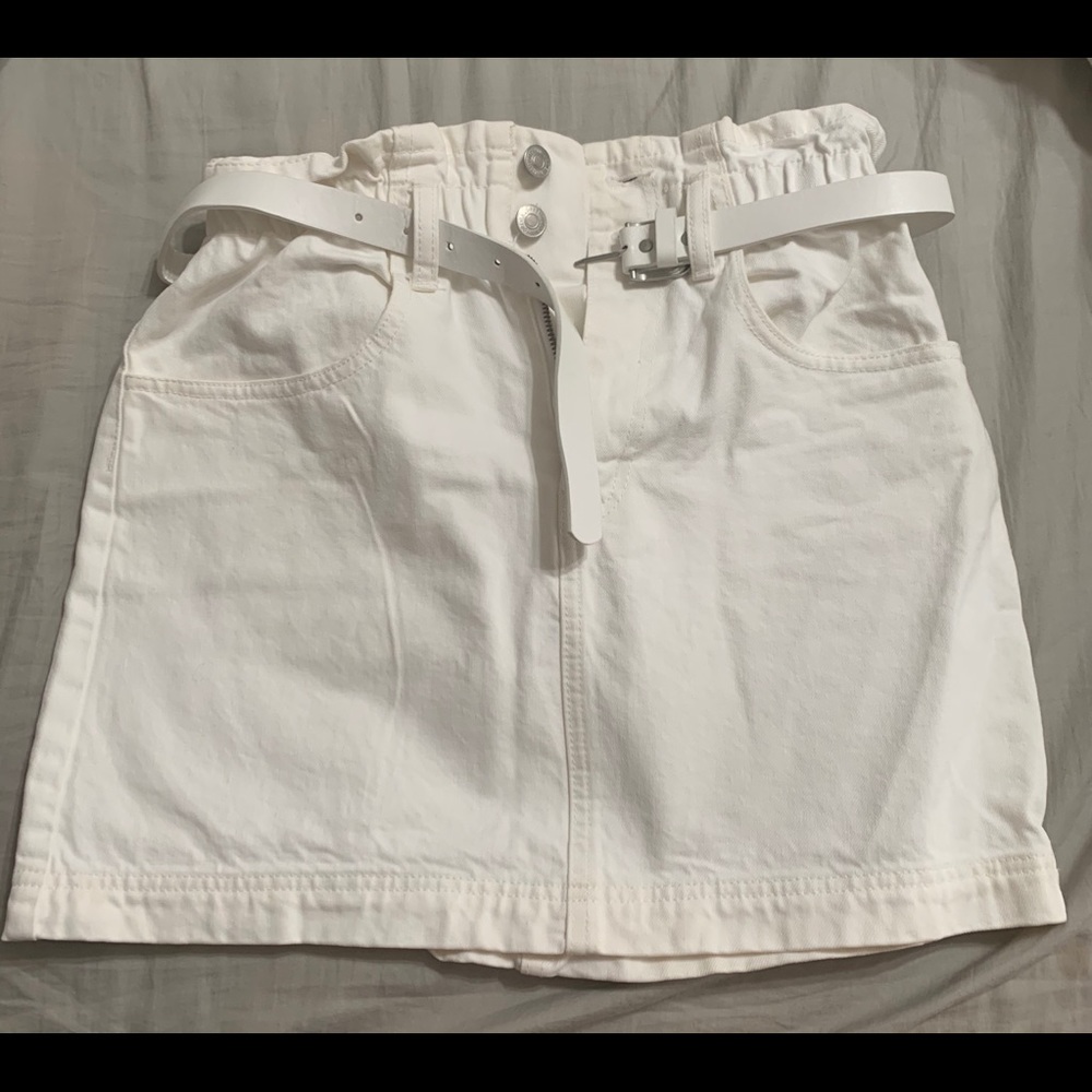 Denim white/cream color skirt
